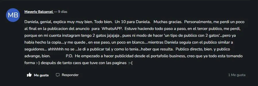 Comentario real de estudiante 5